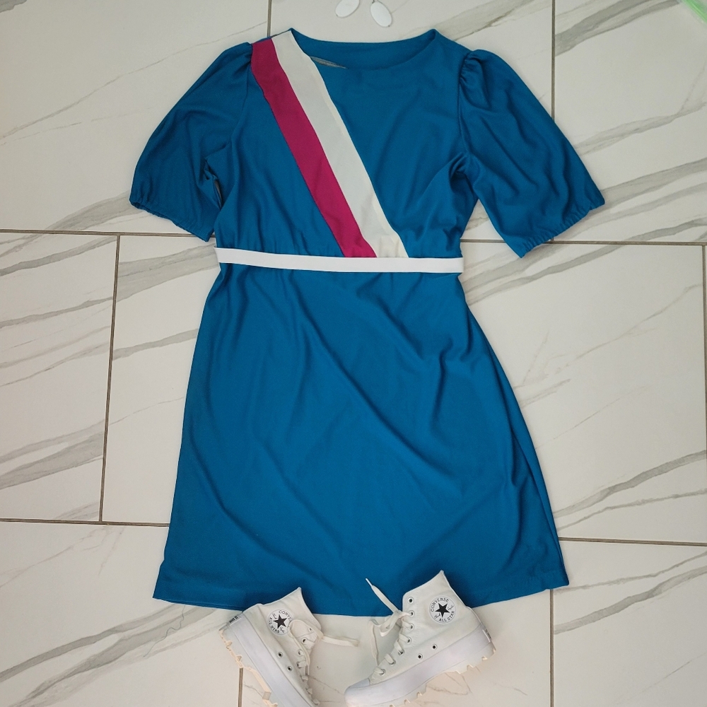 Vintage 80s/90s Upper Crust Colorful Dress in Med/ Large